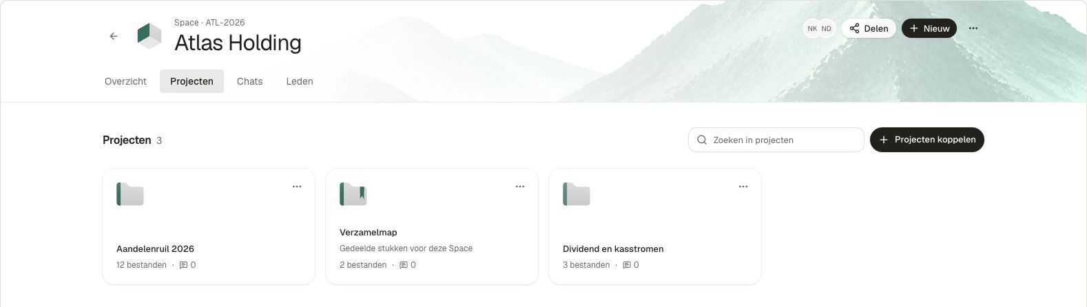 De Atlas Holding-Space in Norde, met drie gekoppelde projecten